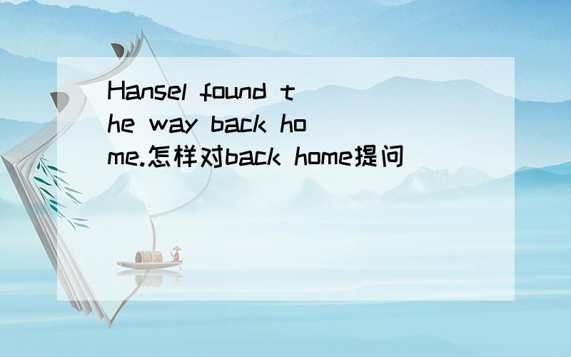 Hansel found the way back home.怎样对back home提问
