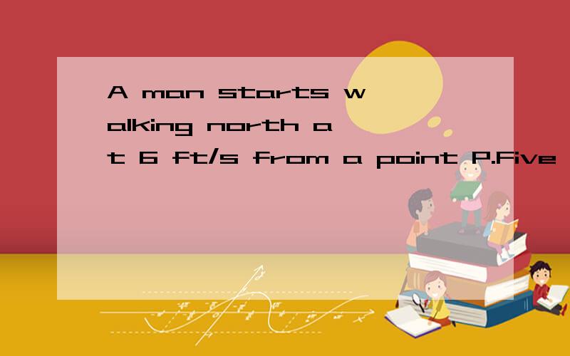 A man starts walking north at 6 ft/s from a point P.Five minutes later,a woman starts walking south at 4 ft/s from a point 470 ft due east of P.At what rate ( in ft/s ) are the people moving apart 15 min after the woman starts walking?Please round yo