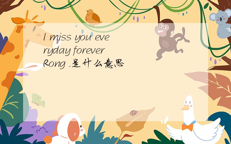 l miss you everyday forever Rong .是什么意思