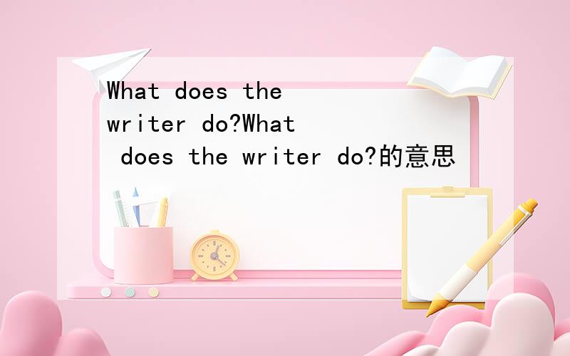 What does the writer do?What does the writer do?的意思