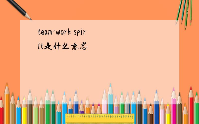 team-work spirit是什么意思