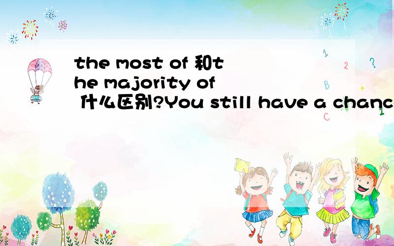 the most of 和the majority of 什么区别?You still have a chance to win,for__ of people have not decided their target.A,the most  B,majority  C,the number  D,the majority选什么呢？