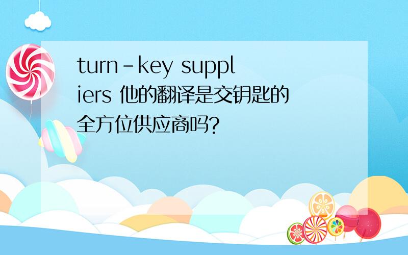 turn-key suppliers 他的翻译是交钥匙的全方位供应商吗?