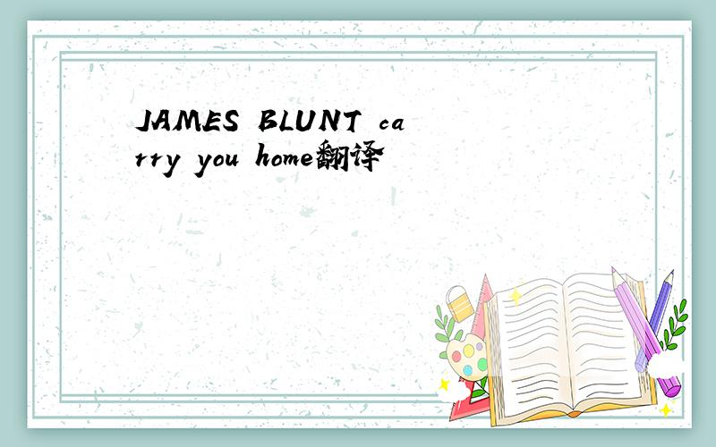 JAMES BLUNT carry you home翻译