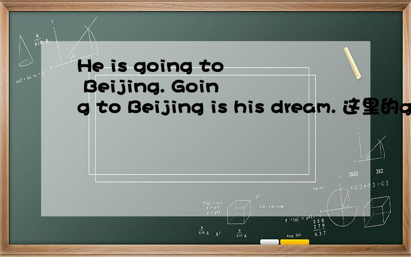 He is going to Beijing. Going to Beijing is his dream. 这里的going后面为什么都要加to呢 是不是因为go的原型是不及物动词啊.