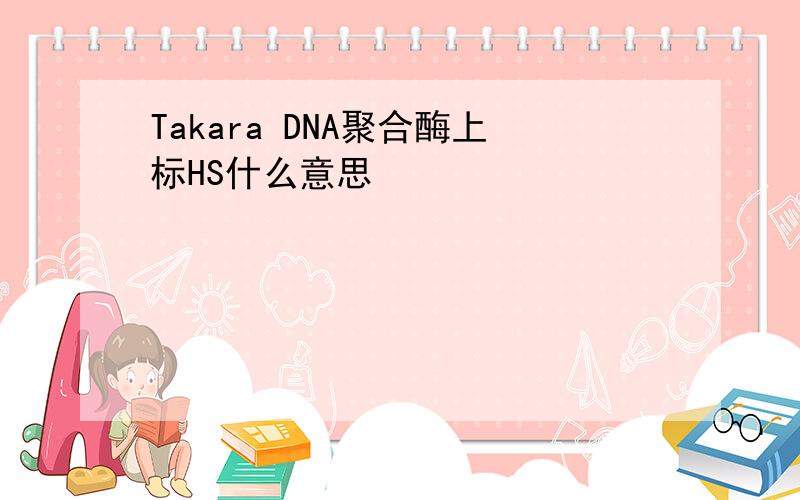 Takara DNA聚合酶上标HS什么意思