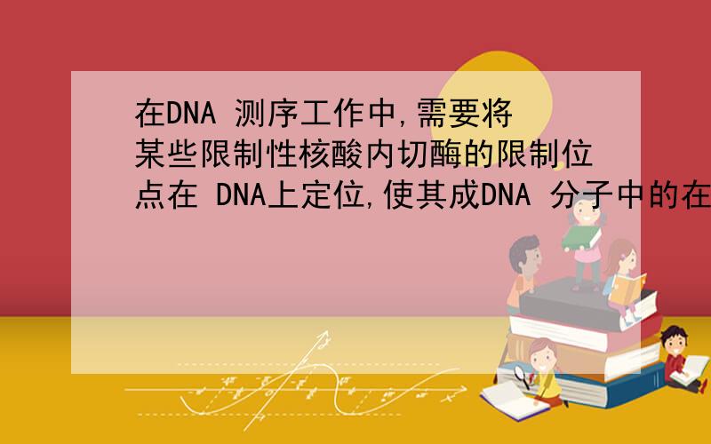 在DNA 测序工作中,需要将某些限制性核酸内切酶的限制位点在 DNA上定位,使其成DNA 分子中的在DNA 测序工作中,需要将某些限制性核酸内切酶的限制位点在 DNA上定位,使其成DNA 分子中的物理参照