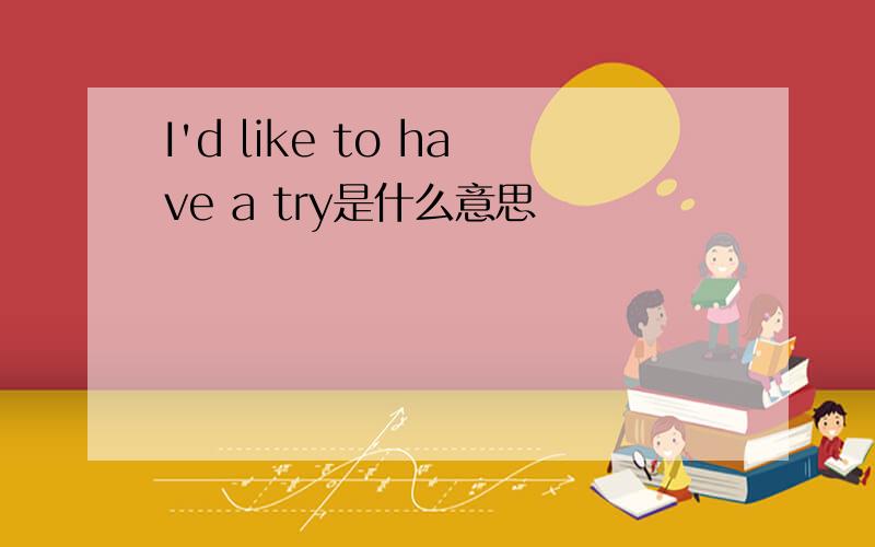 I'd like to have a try是什么意思