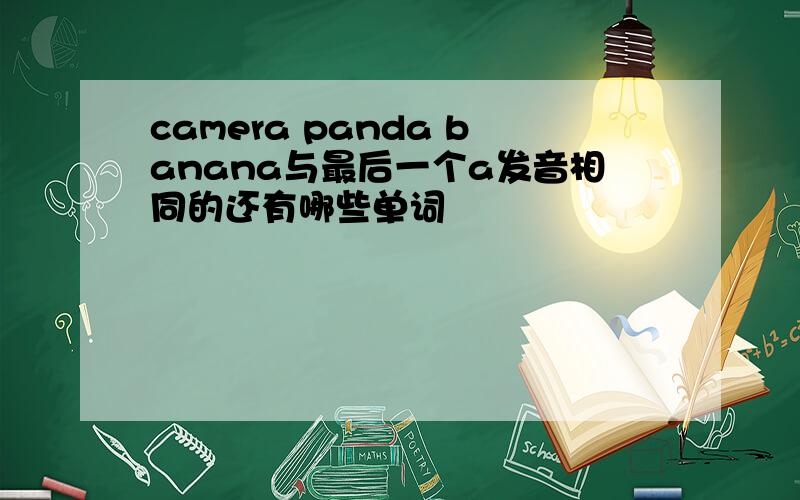 camera panda banana与最后一个a发音相同的还有哪些单词