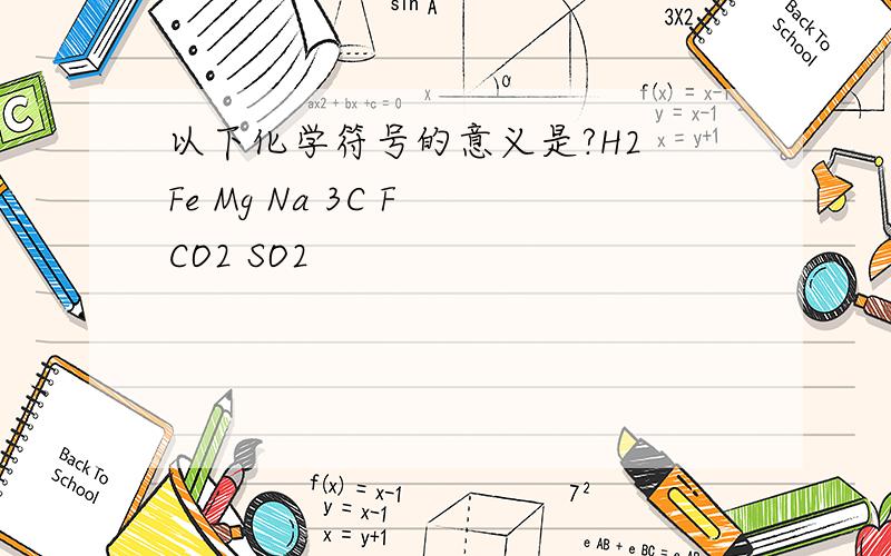 以下化学符号的意义是?H2 Fe Mg Na 3C F CO2 SO2