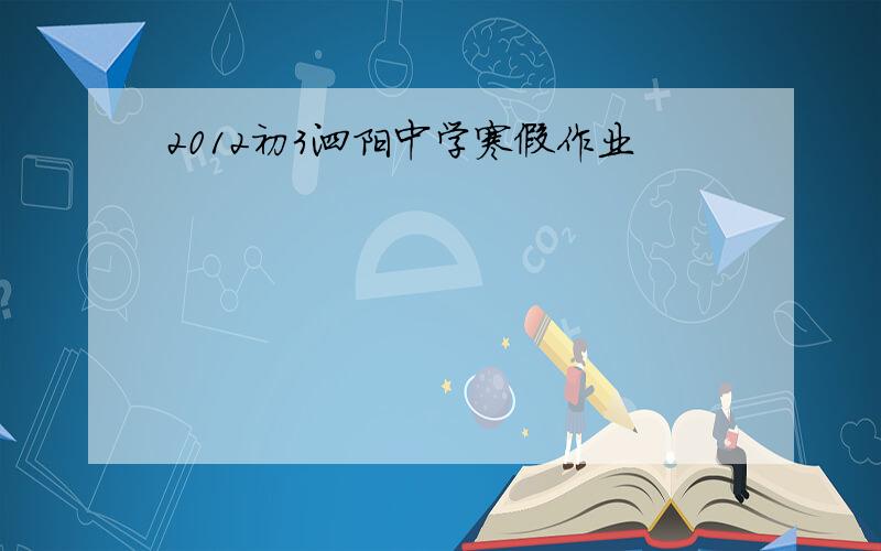 2012初3泗阳中学寒假作业