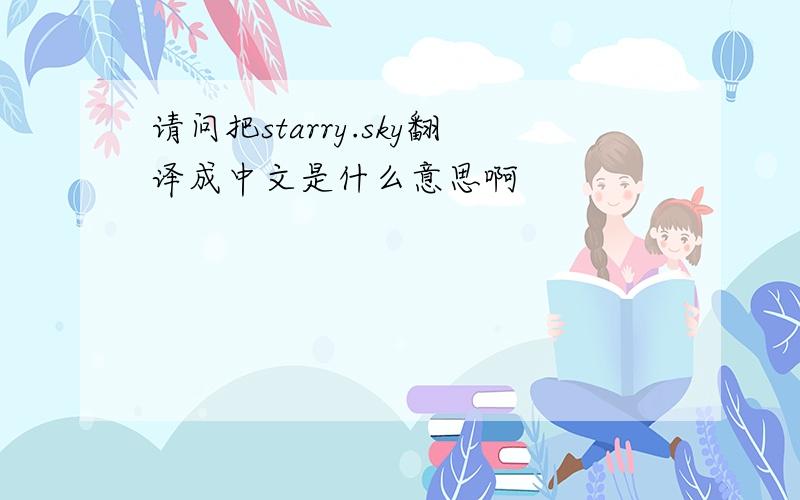 请问把starry.sky翻译成中文是什么意思啊