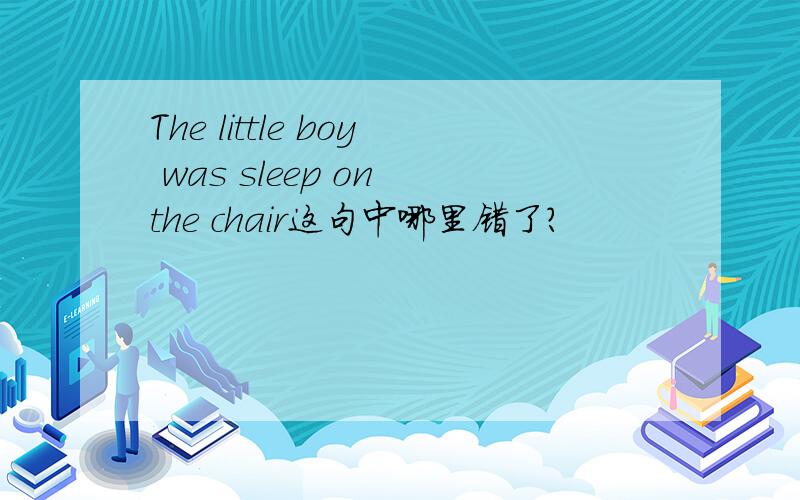 The little boy was sleep on the chair这句中哪里错了?
