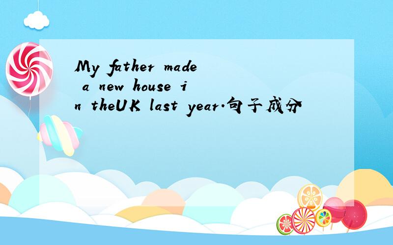 My father made a new house in theUK last year.句子成分