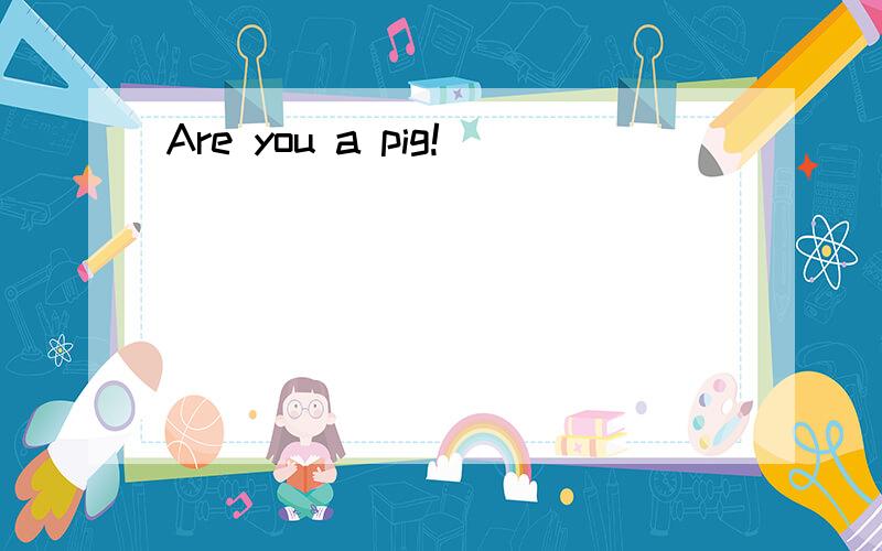Are you a pig!