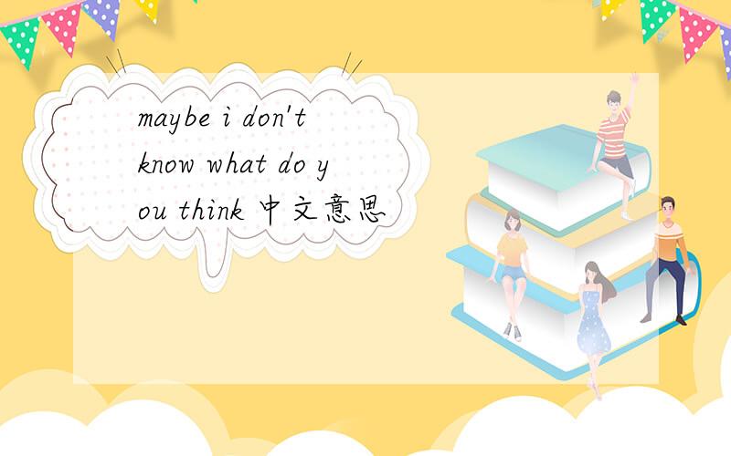 maybe i don't know what do you think 中文意思