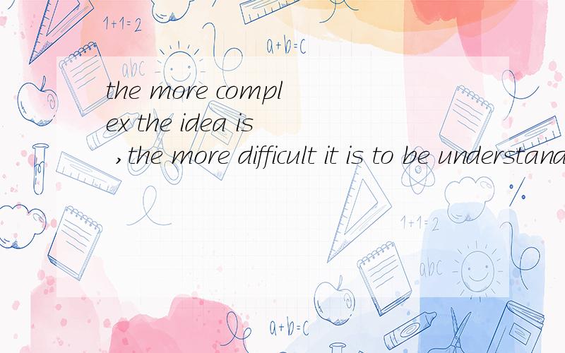 the more complex the idea is ,the more difficult it is to be understand..