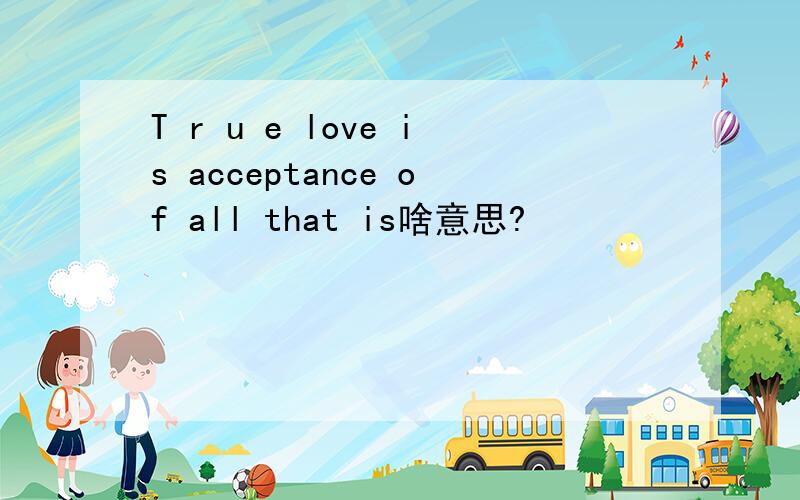T r u e love is acceptance of all that is啥意思?