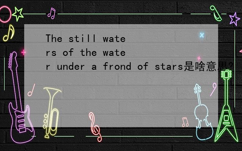 The still waters of the water under a frond of stars是啥意思?