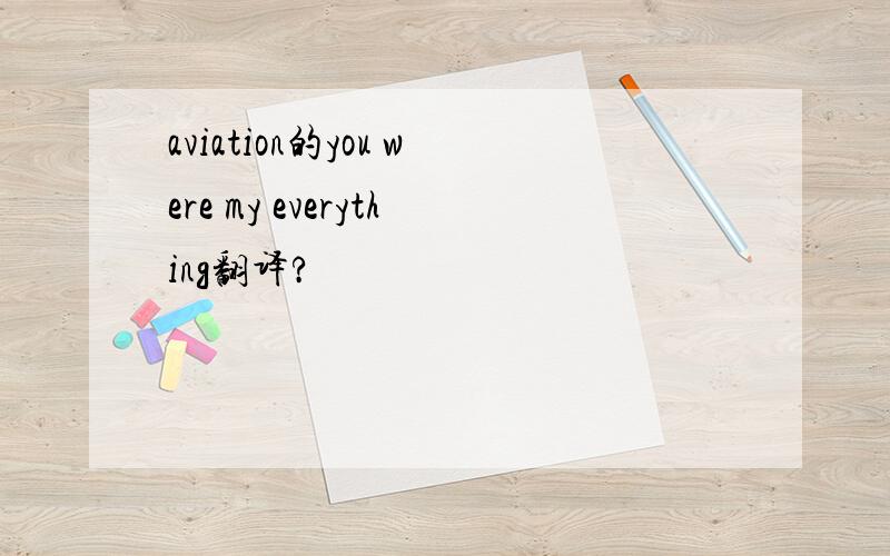 aviation的you were my everything翻译?