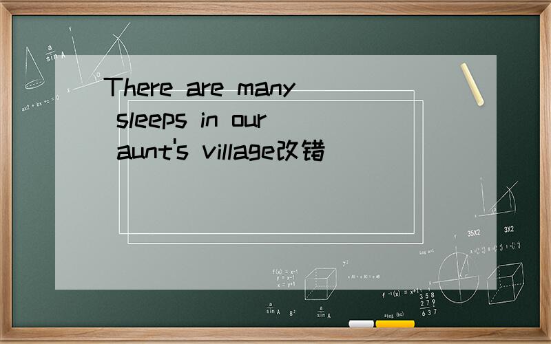 There are many sleeps in our aunt's village改错