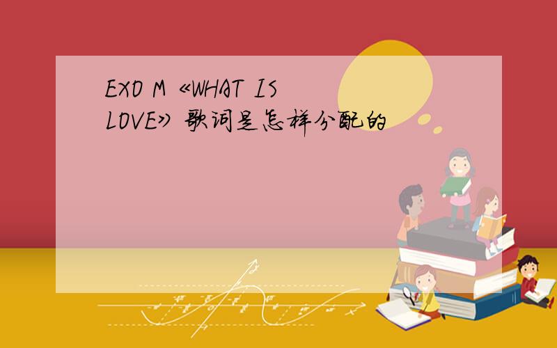 EXO M《WHAT IS LOVE》歌词是怎样分配的