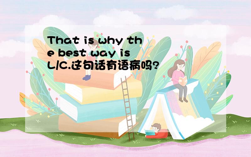 That is why the best way is L/C.这句话有语病吗?