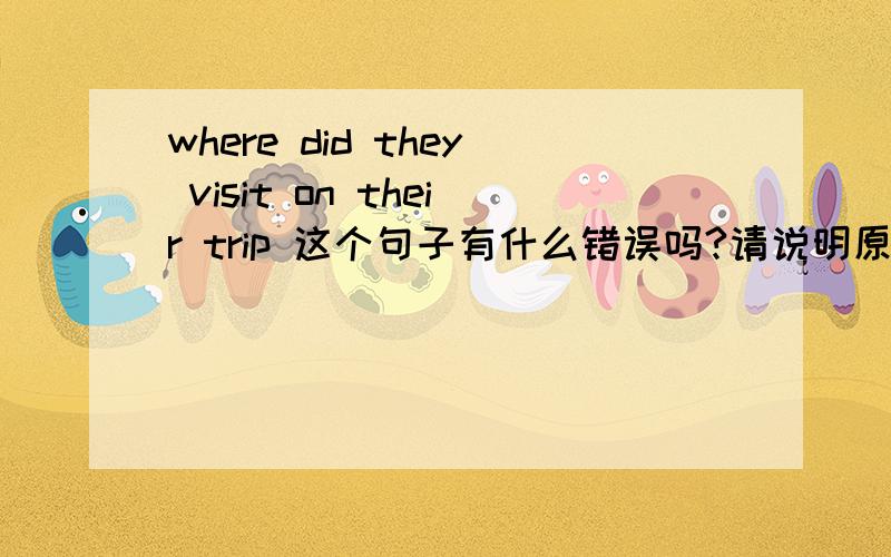 where did they visit on their trip 这个句子有什么错误吗?请说明原因