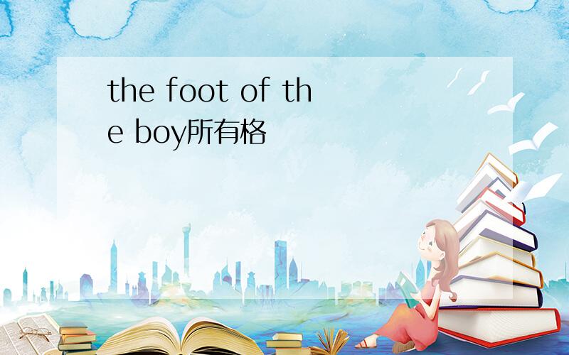 the foot of the boy所有格