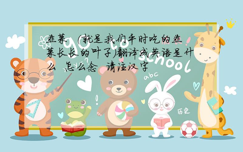 韭菜  （就是我们平时吃的韭菜长长的叶子）翻译成英语是什么  怎么念  请注汉字