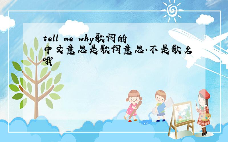 tell me why歌词的中文意思是歌词意思.不是歌名哦