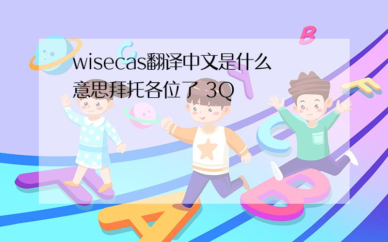 wisecas翻译中文是什么意思拜托各位了 3Q