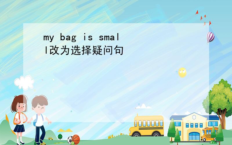 my bag is small改为选择疑问句