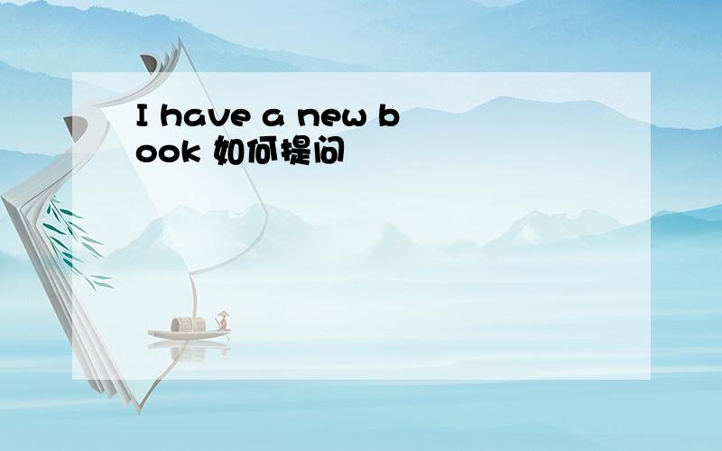 I have a new book 如何提问