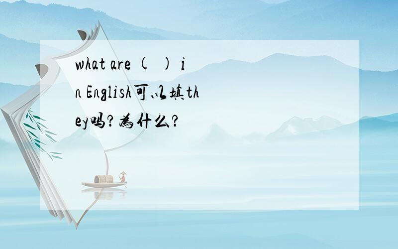 what are ( ) in English可以填they吗?为什么?