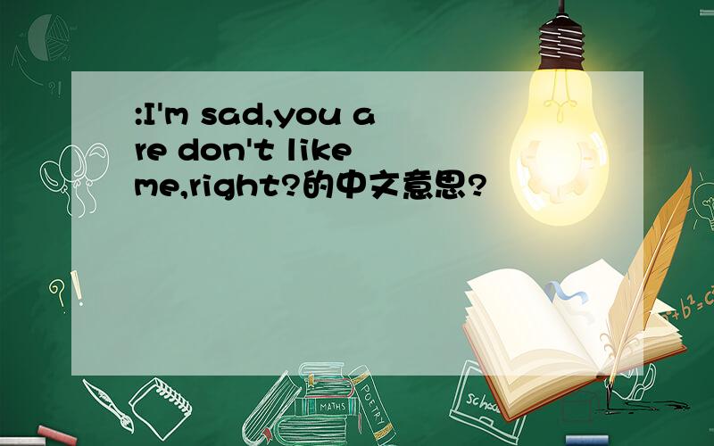 :I'm sad,you are don't like me,right?的中文意思?