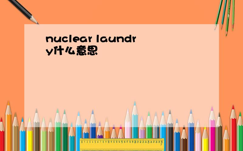 nuclear laundry什么意思
