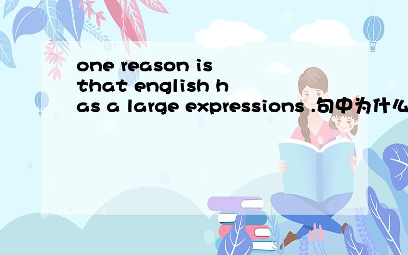 one reason is that english has a large expressions .句中为什么要用that ,用其是什么目的?