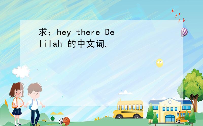 求：hey there Delilah 的中文词.