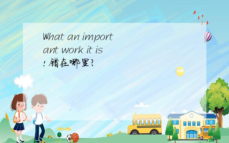 What an important work it is!错在哪里?