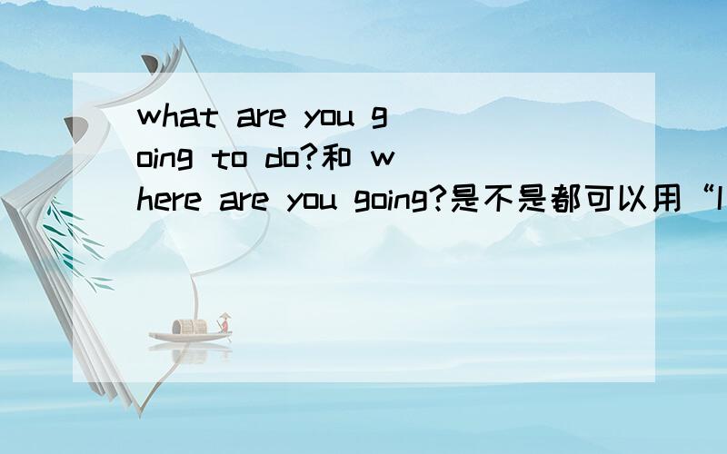 what are you going to do?和 where are you going?是不是都可以用“I am going to the cinema.”