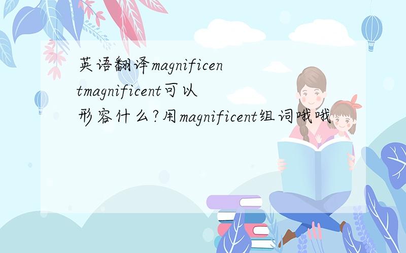 英语翻译magnificentmagnificent可以形容什么?用magnificent组词哦哦