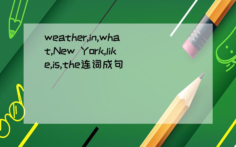 weather,in,what,New York,like,is,the连词成句
