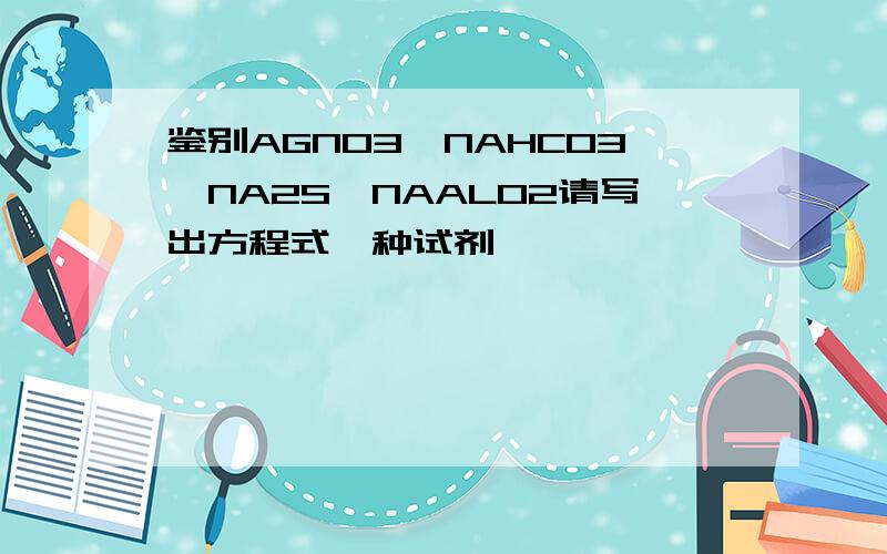 鉴别AGNO3,NAHCO3,NA2S,NAALO2请写出方程式一种试剂