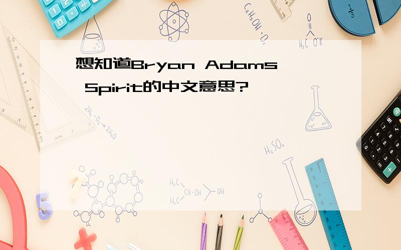 想知道Bryan Adams Spirit的中文意思?