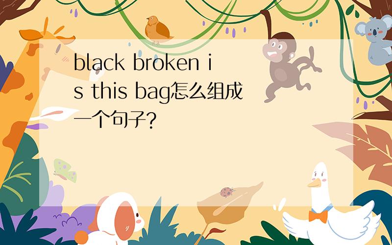 black broken is this bag怎么组成一个句子?
